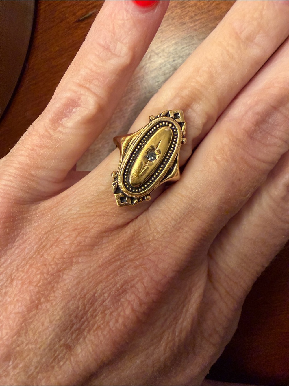 Vintage Avon Kensington Ring Filigree with Center Stone matching Stick Pin